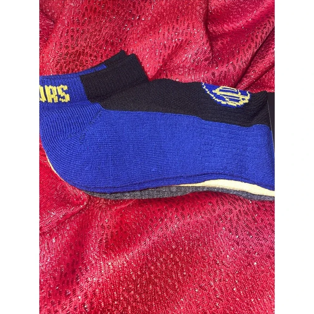 3 Pair NBA Warriors Low Cut Socks, Men's Shoe Size 6-12 Gift Basketball Multi